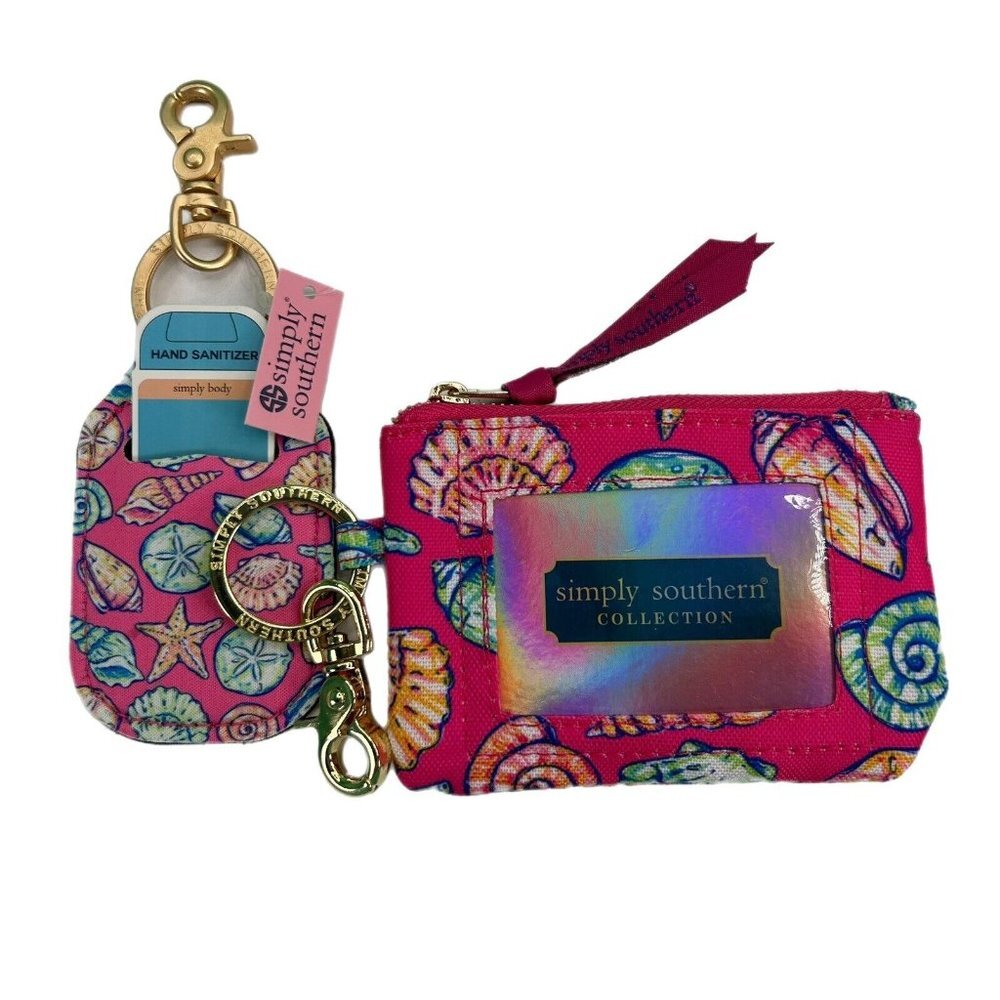 Simply Southern ID Wallet & Tiny Bottle Holder Card Case Keyring Clip Shells